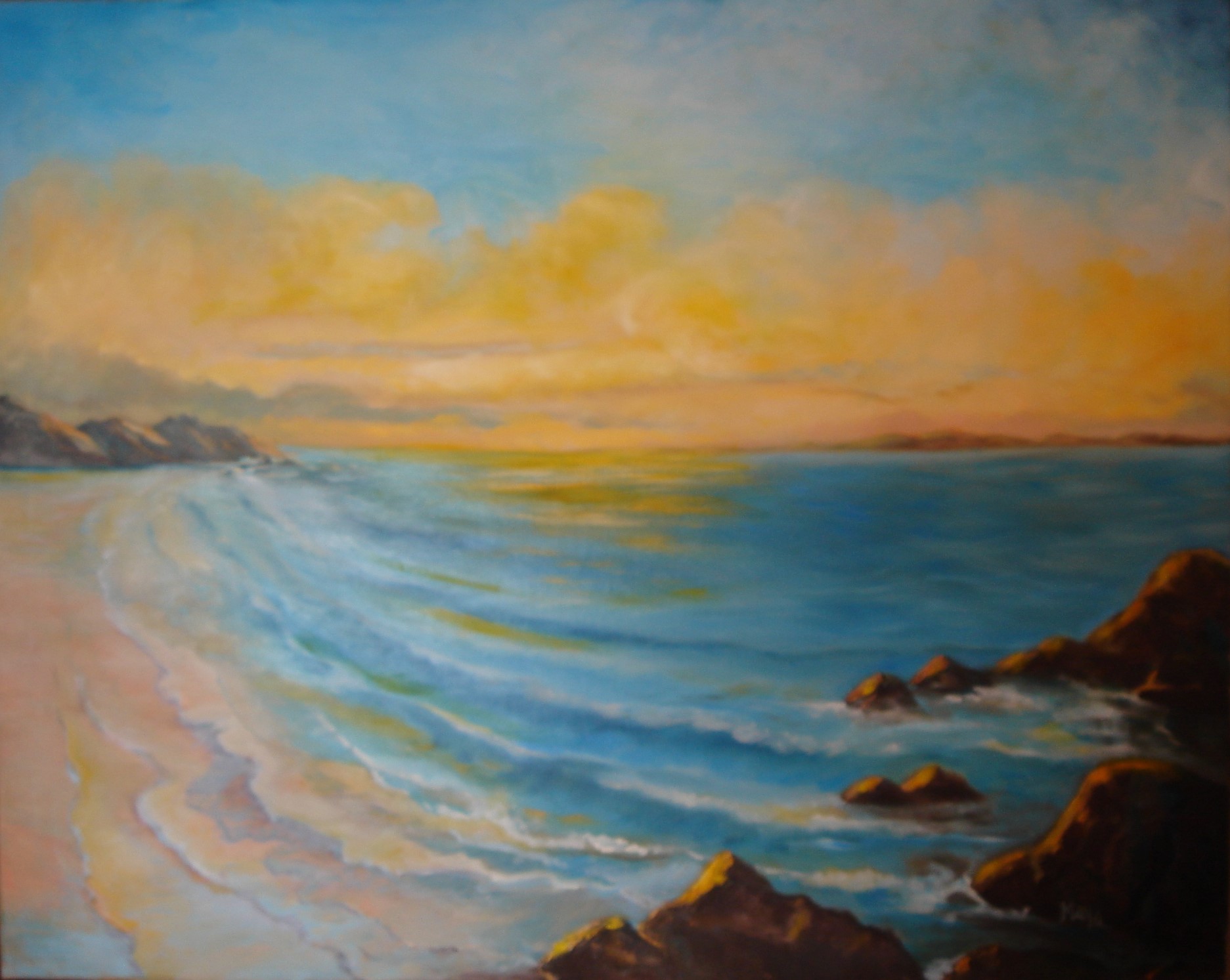 atardecer en la playa