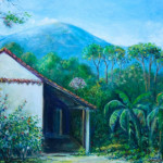 en el patio de la casa del pueblo