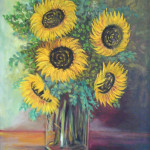 girasoles en florero