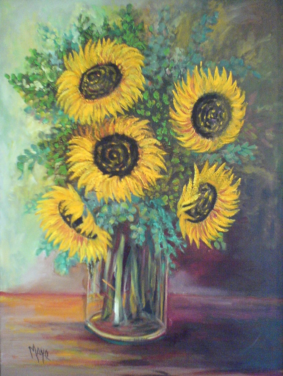 girasoles en florero
