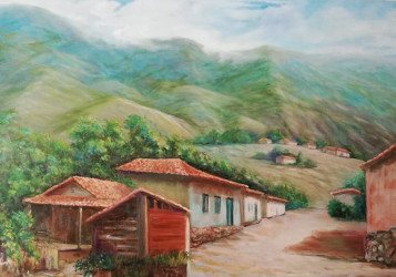 pueblo al pie de la montaña