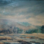 montaña al atardecer